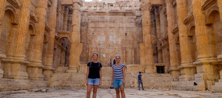 Rachel Davey and Martina Sebova, pictured in Baalbek, Lebanon, bonded through their passion for travel.
